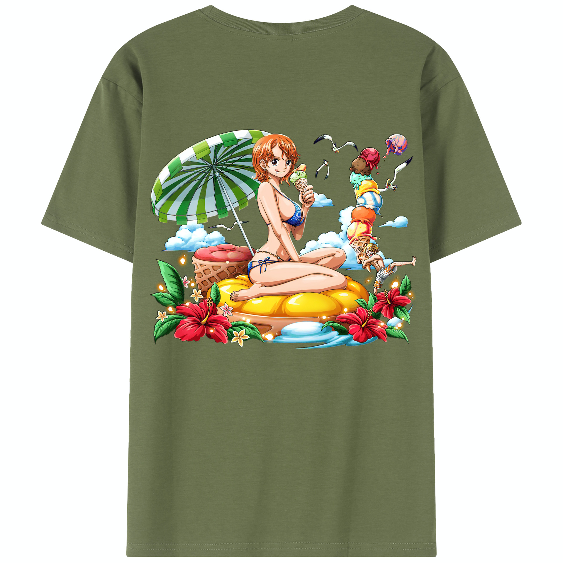 ワンピース ナミ ONE PIECE Nami 綿100％半袖Tシャツ（背面プリント）